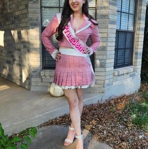 ASOS Luxe Pink Tweed Jacket and Skirt Set